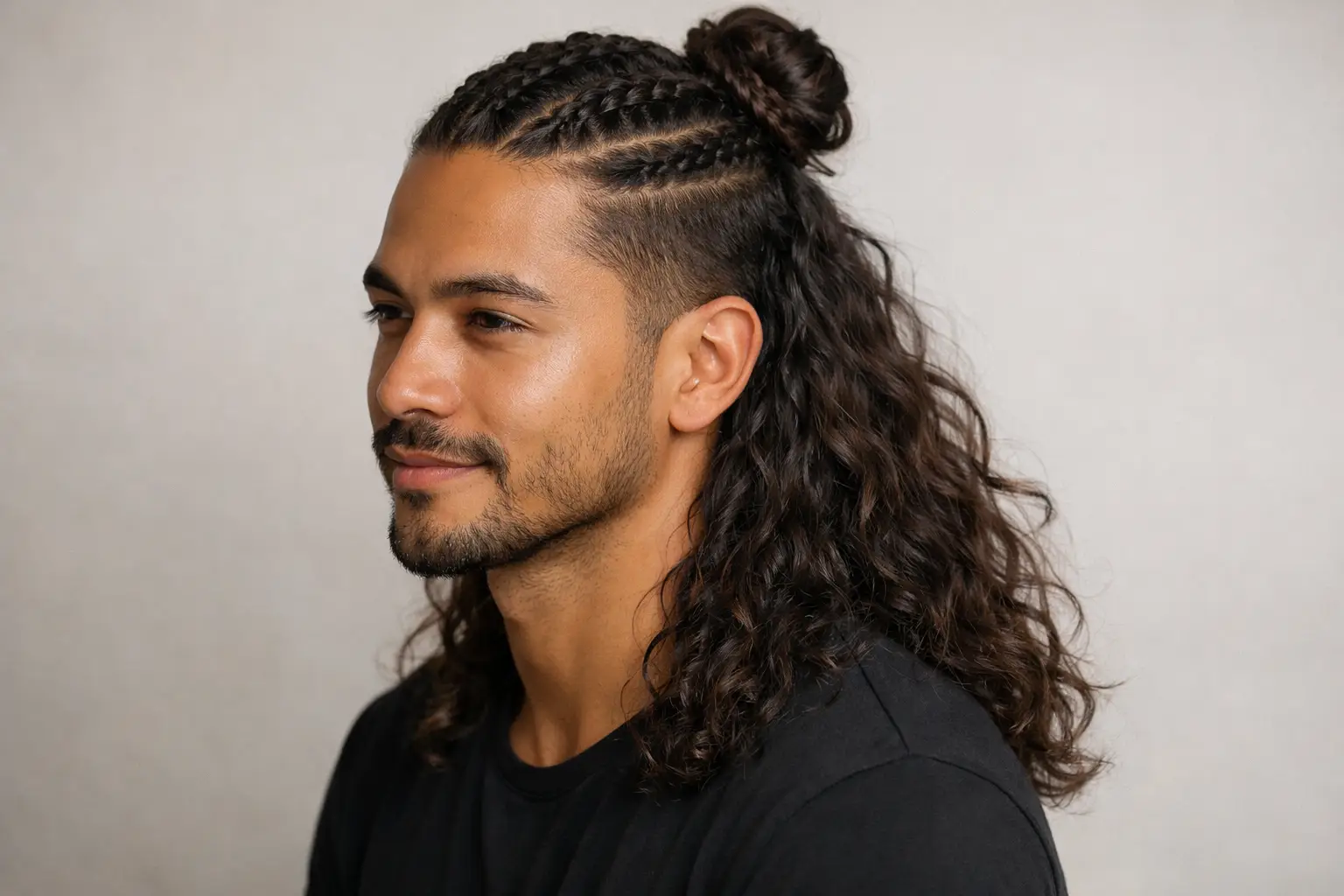 The Half-Up Half-Down Braided Bun