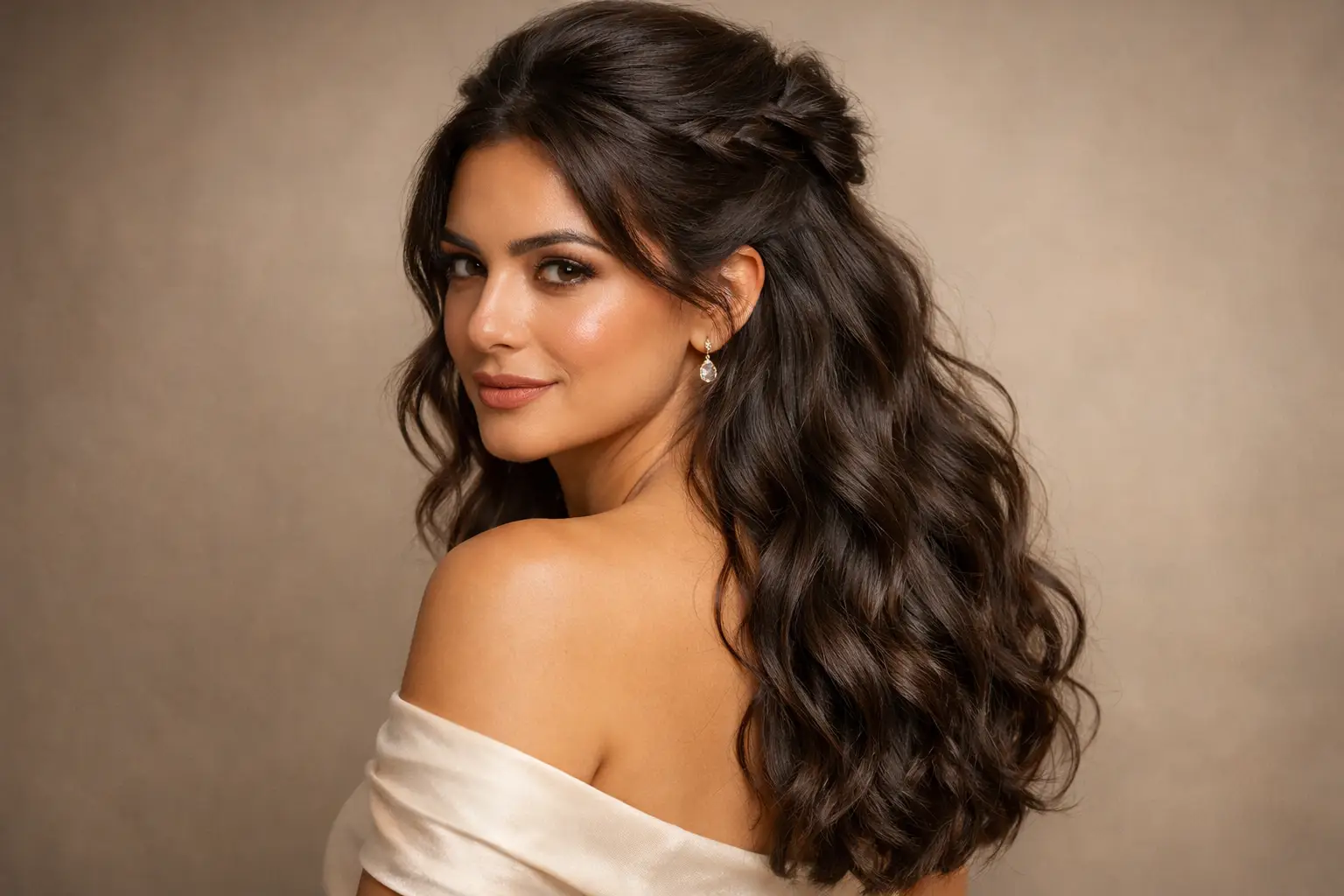 The Half-Up Half-Down Wavy Style