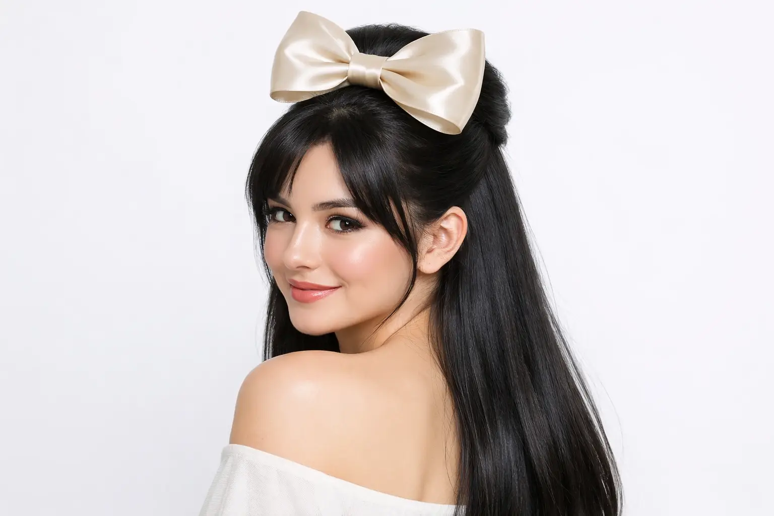 The Half-Up with Hair Bow Accessory