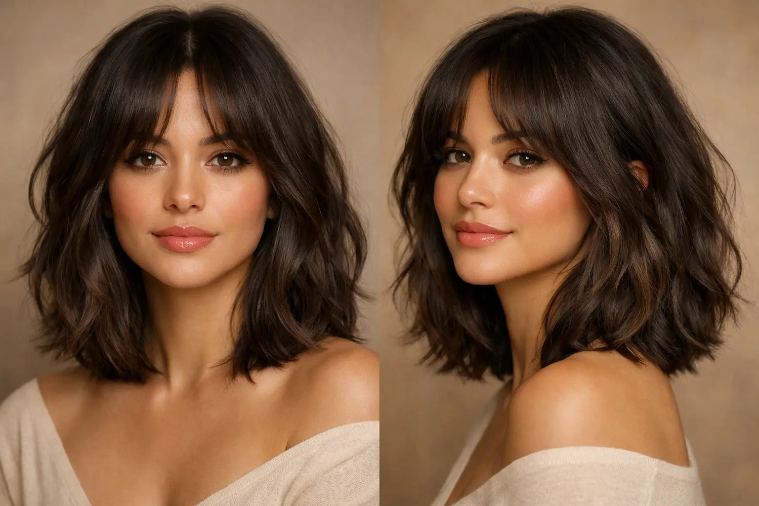 The Lob with Curtain Bangs