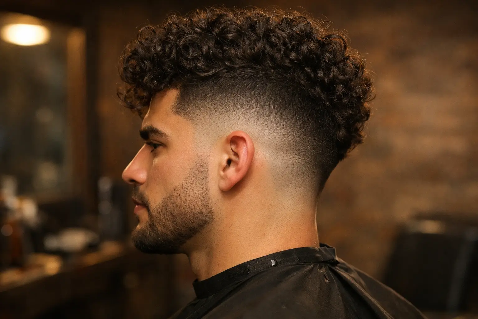 The Long Curly Taper Fade