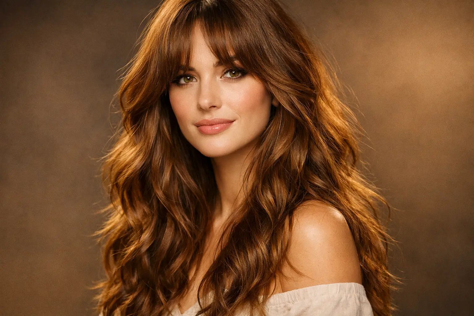 The Long Layered Wavy Cut with Curtain Bangs