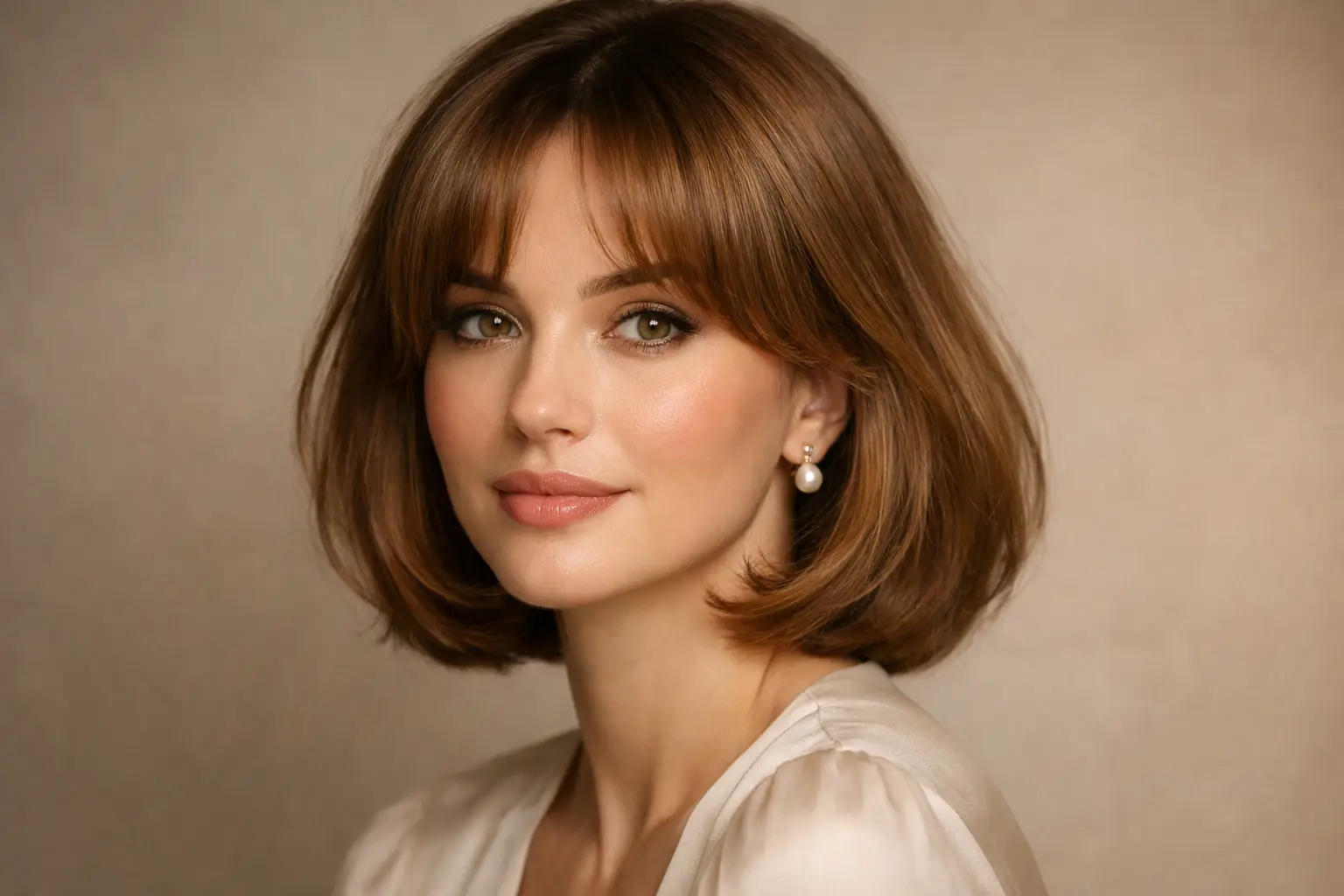 The Old Money Bob with Curtain Bangs