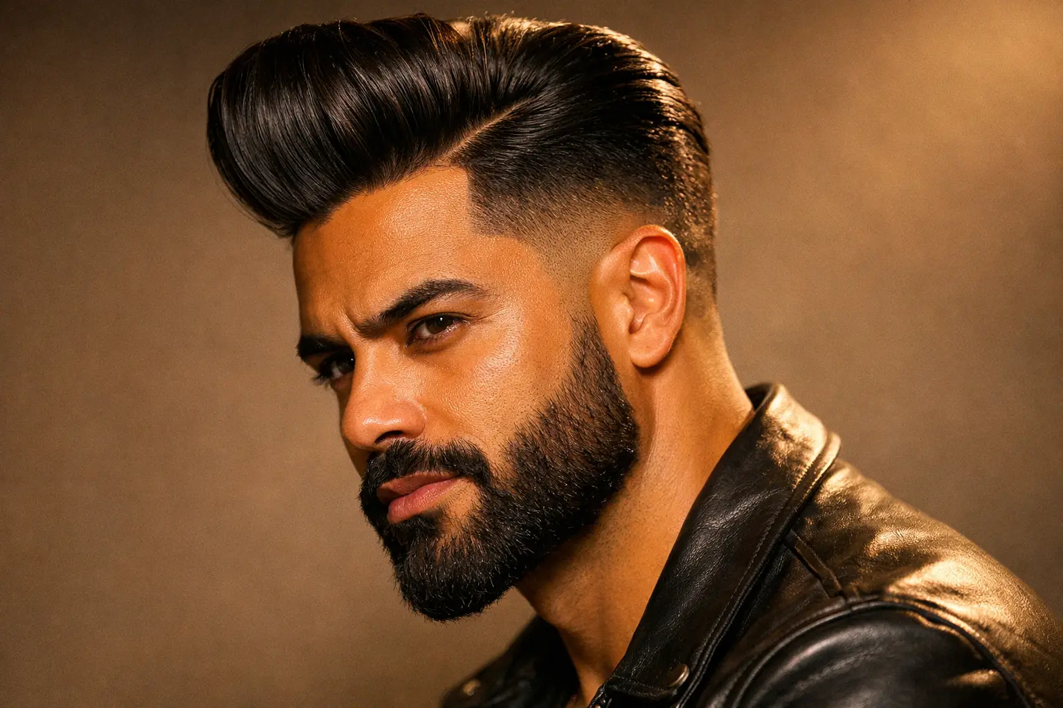 The Pompadour with Side Part