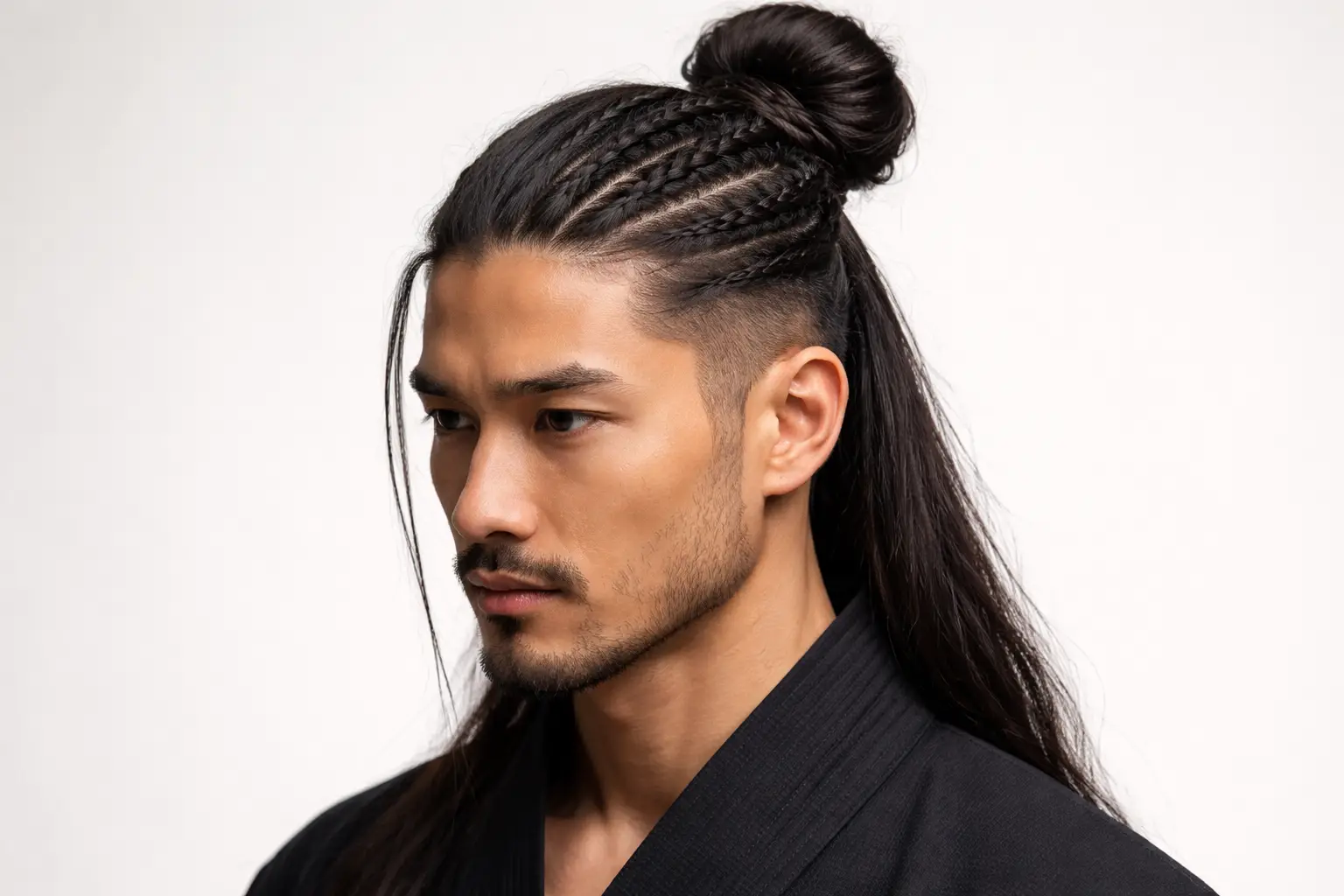The Samurai Bun with Braided Base