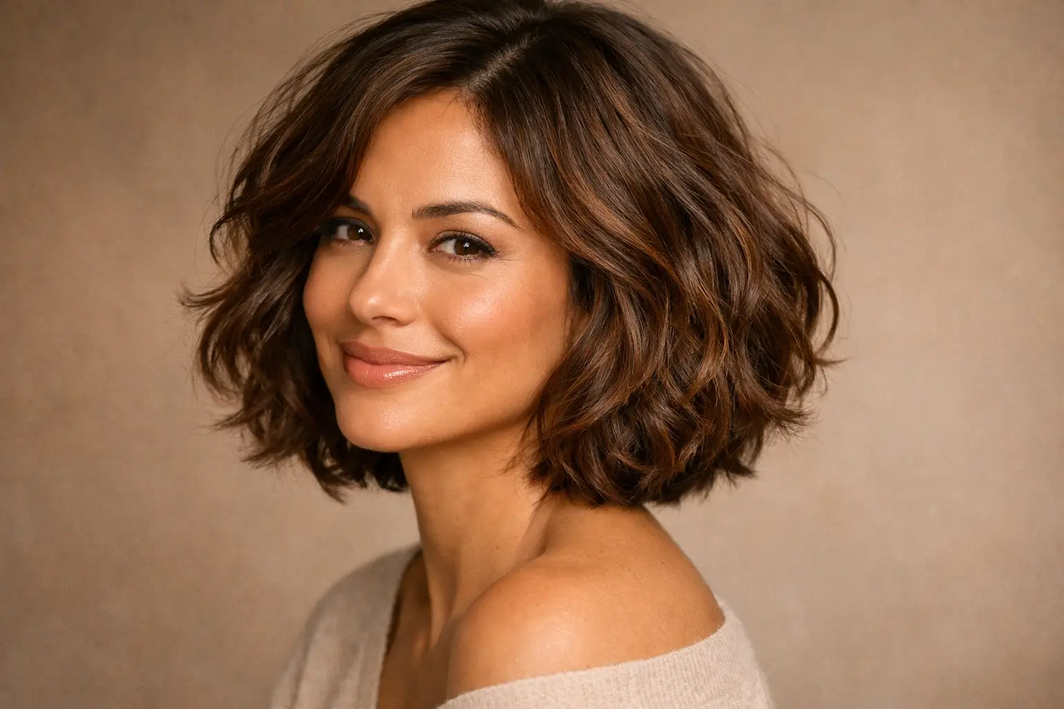 The Short Wavy Bob with Internal Layers