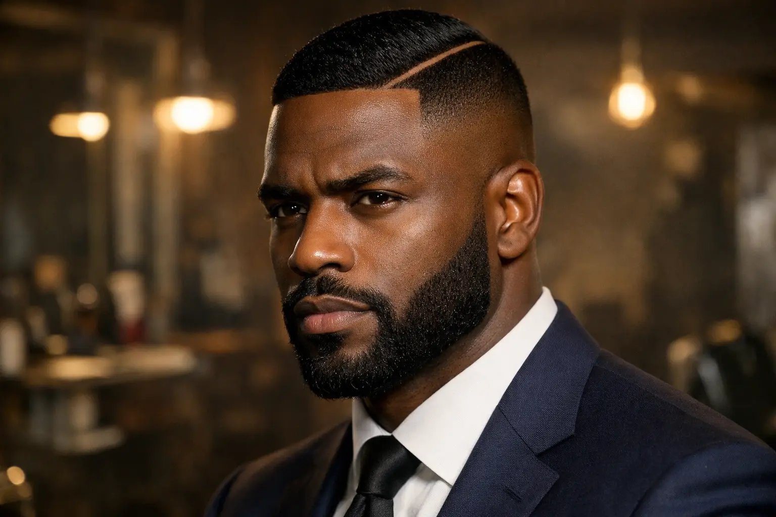 The Side Part with Beard Combination