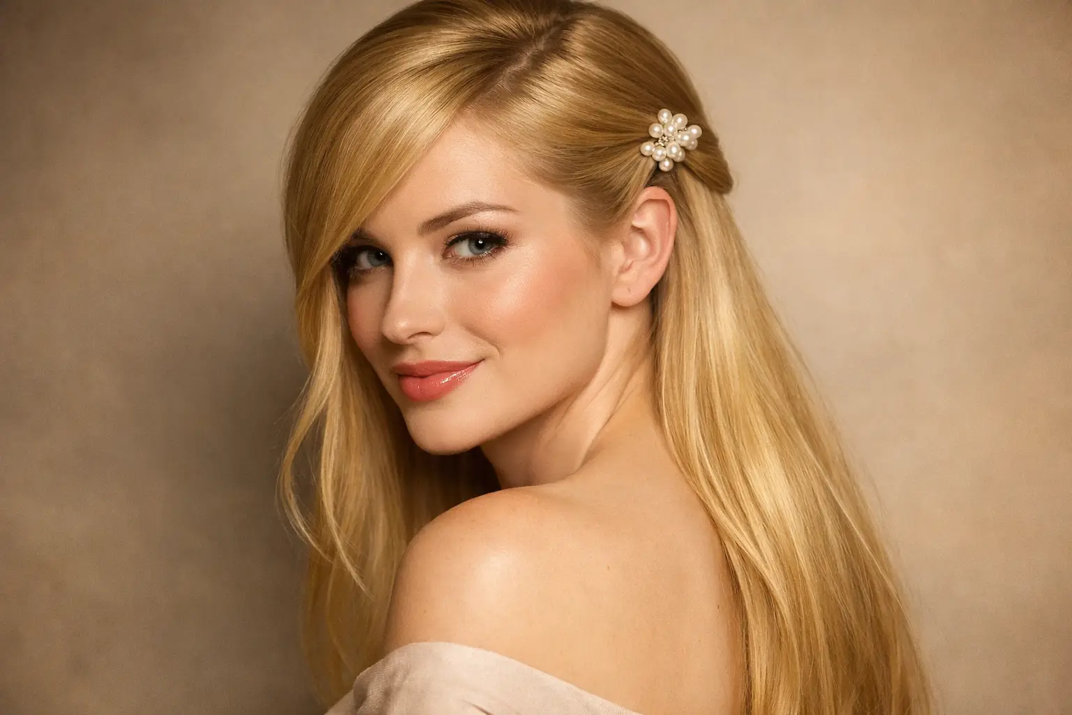 The Side-Swept Half-Up Style