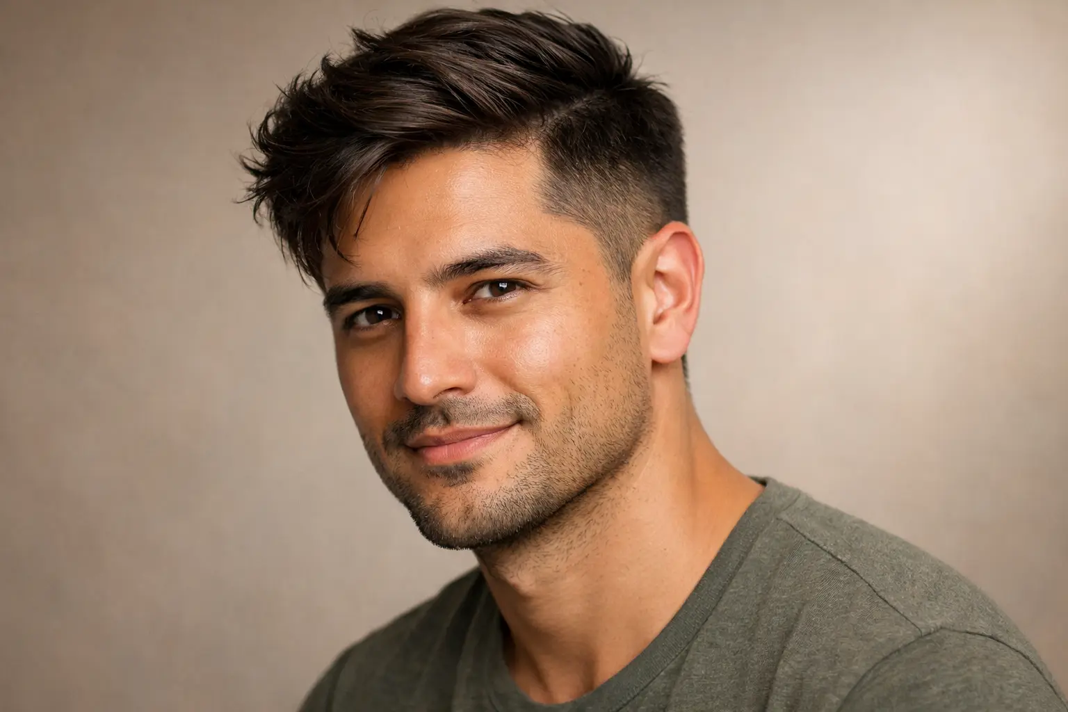 The Side Swept with Low Fade