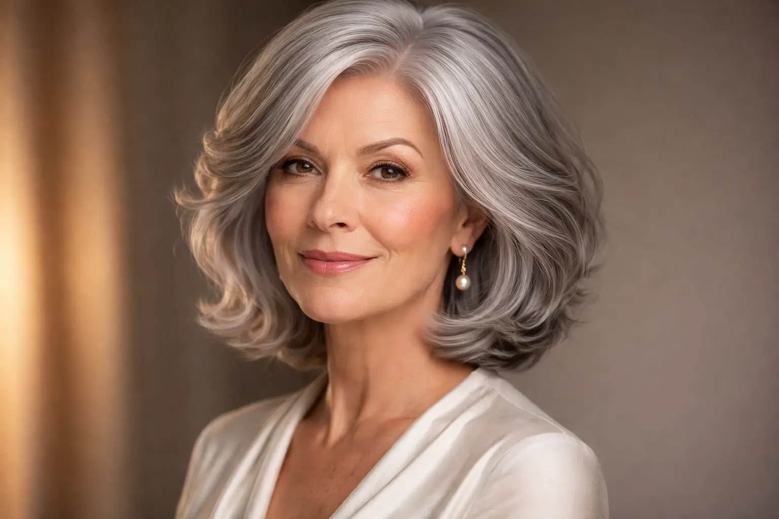 The Silver Gray Layered Bob