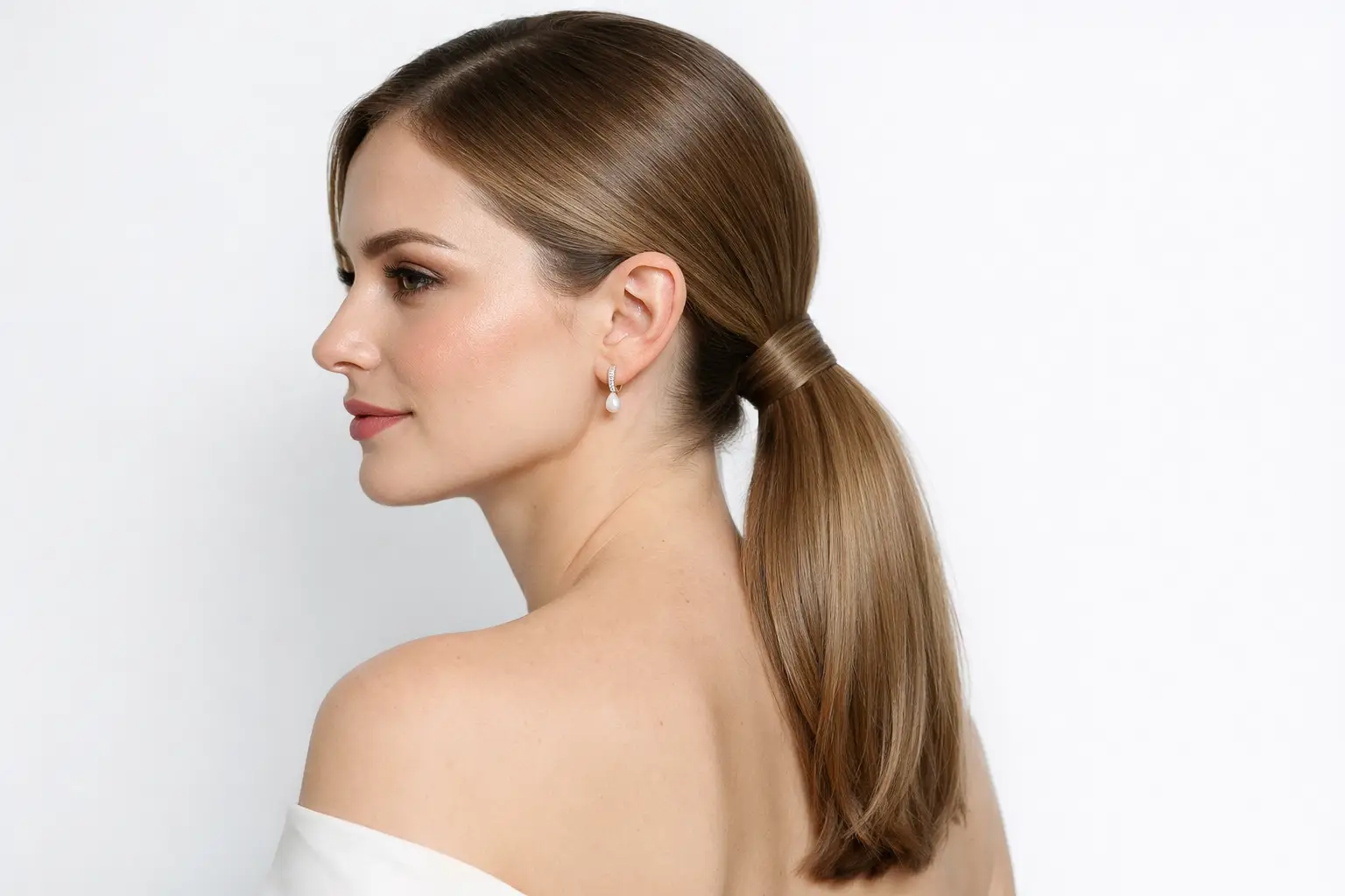 The Sleek Low Ponytail with Wrapped Base