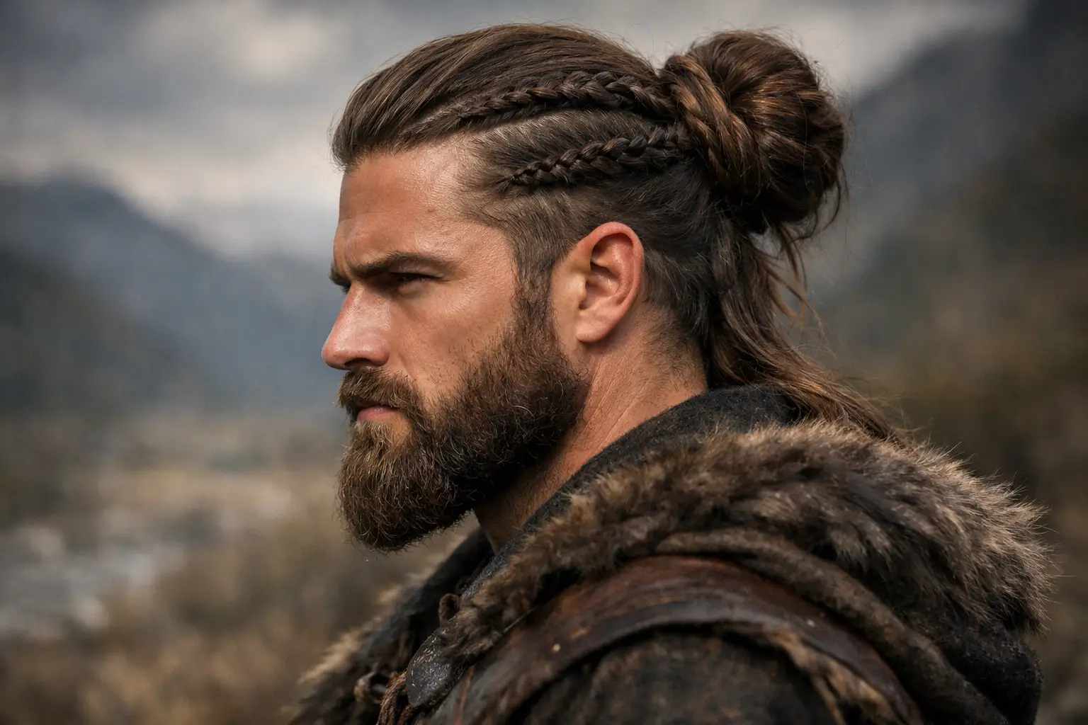 The Viking Braid Man Bun
