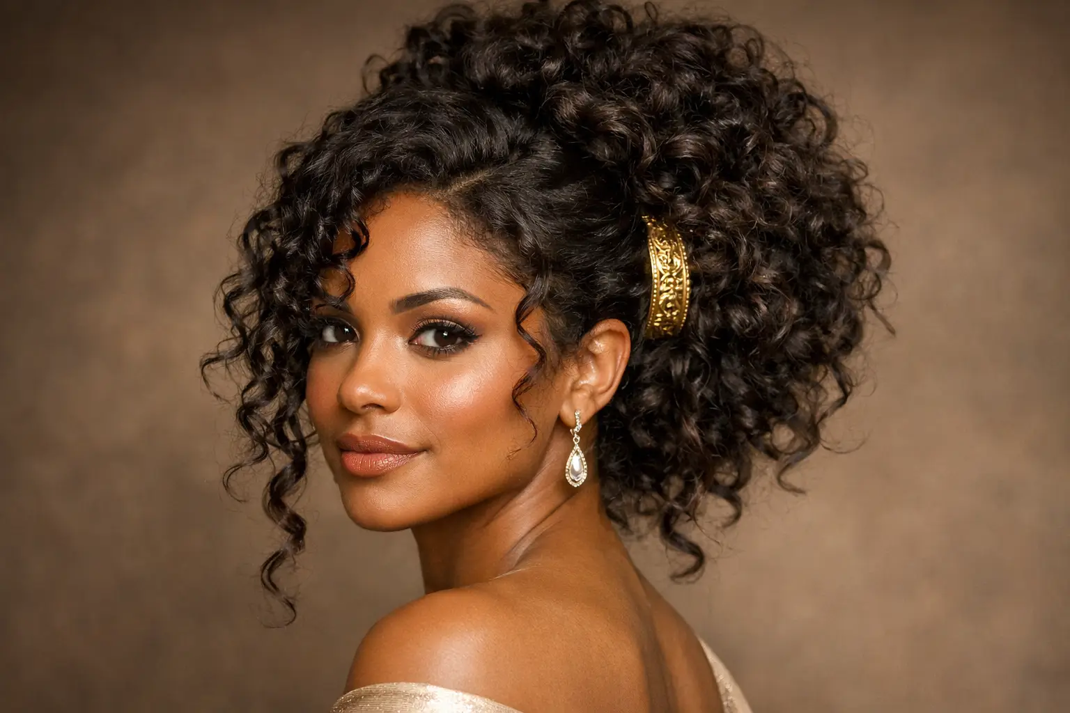 The Voluminous Curly Updo