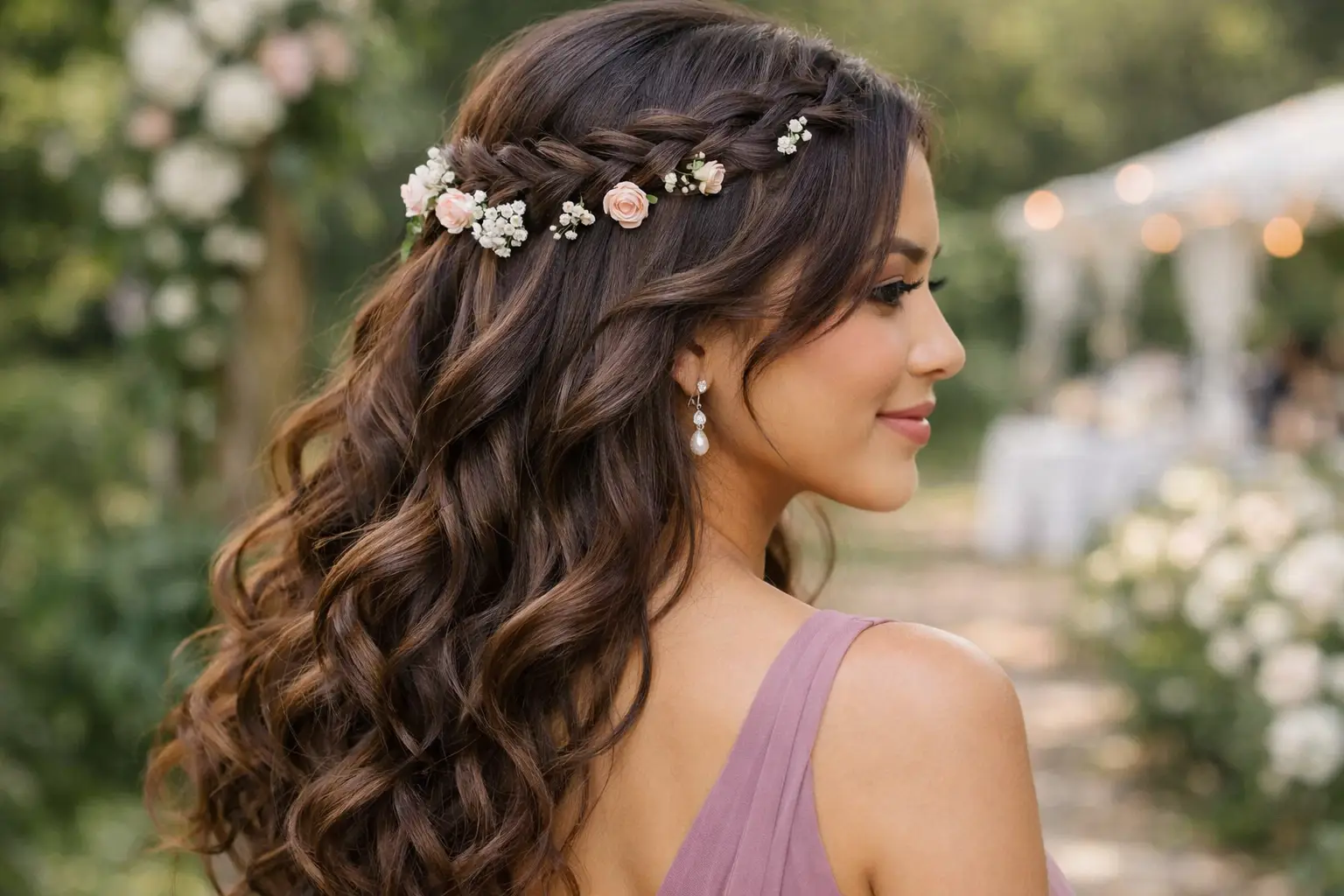The Waterfall Braid with Loose Curls