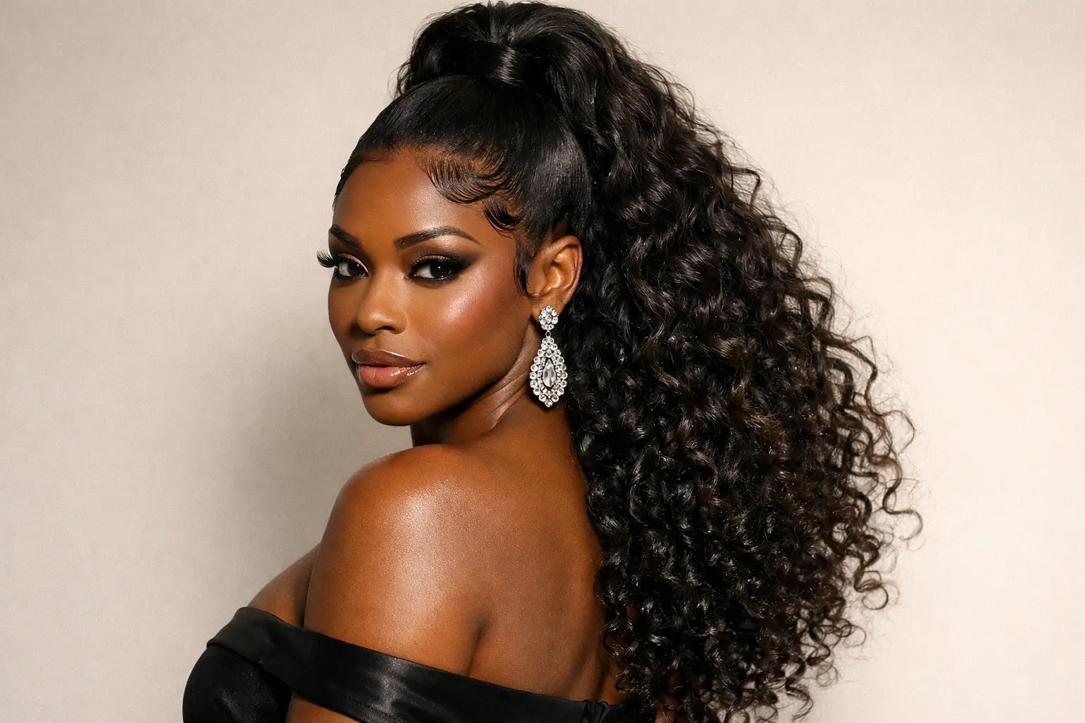 The Weave Half-Up Ponytail with Curly Ends