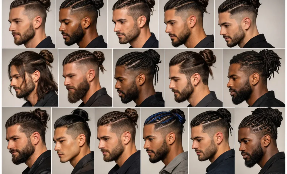 stylish braids and man bun looks for guys