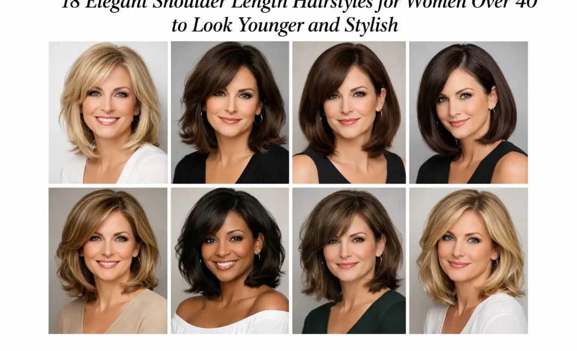shoulder length hairstyles for women over 40