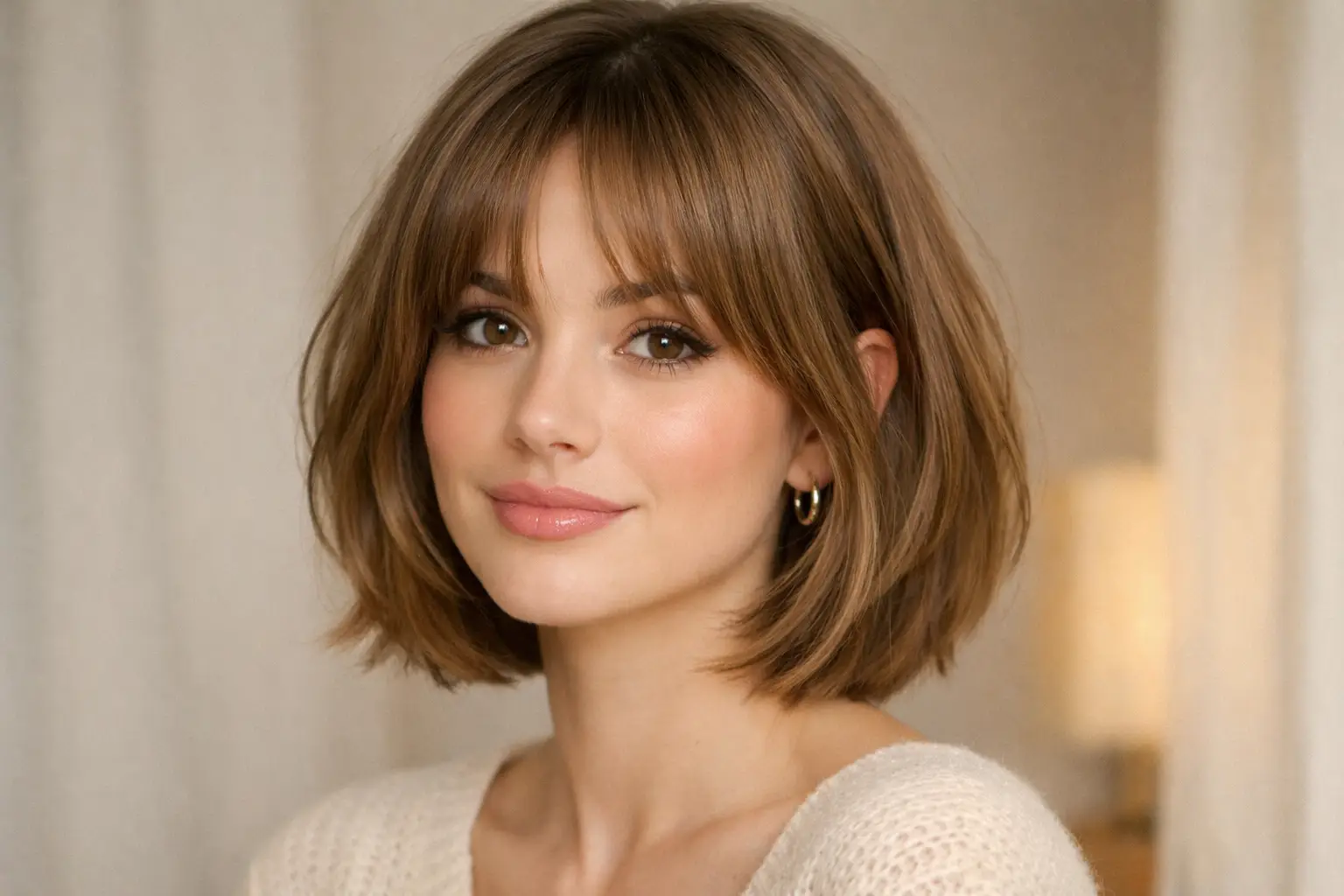 Bob with Curtain Bangs