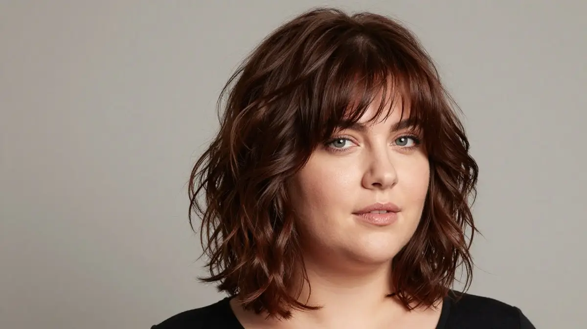 Bouncy Blowout with Side Swept Bangs