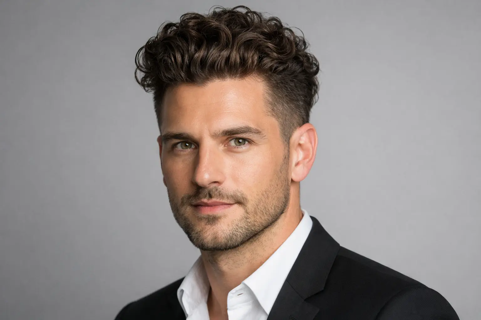 Brushed Back Curly Undercut