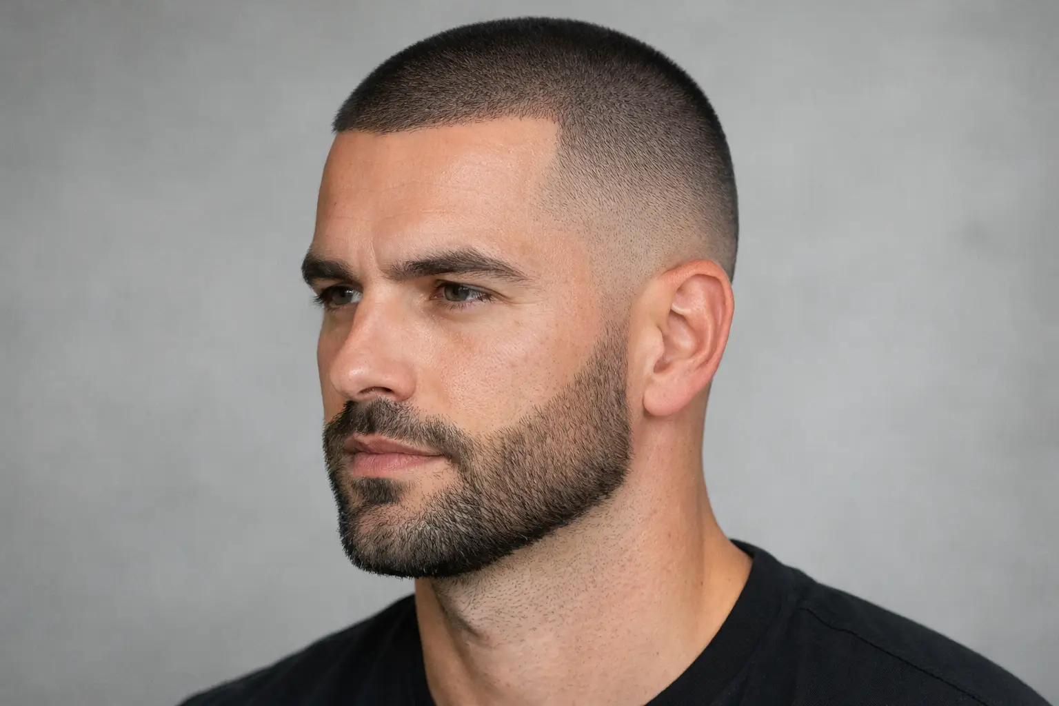 Buzz Cut with Beard Fade