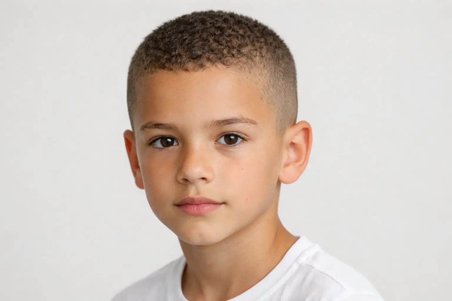 Buzz Cut with Light Curls