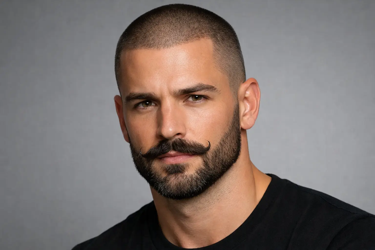 Buzzcut With Beard and Mustache Combo