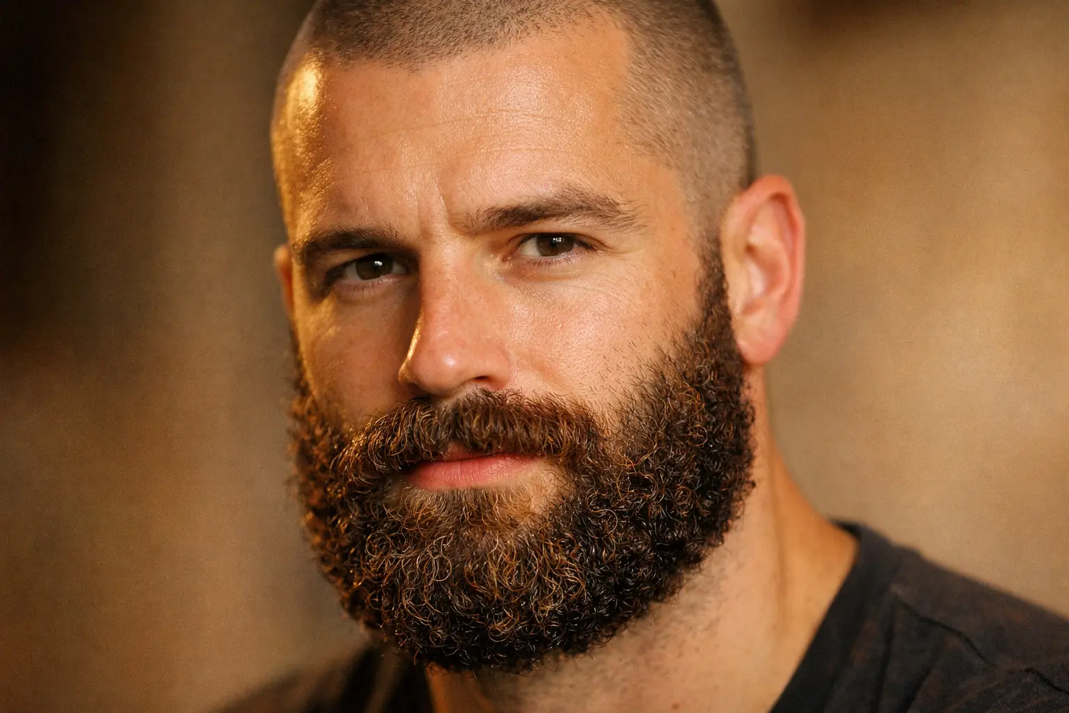 Buzzcut With Curly Beard