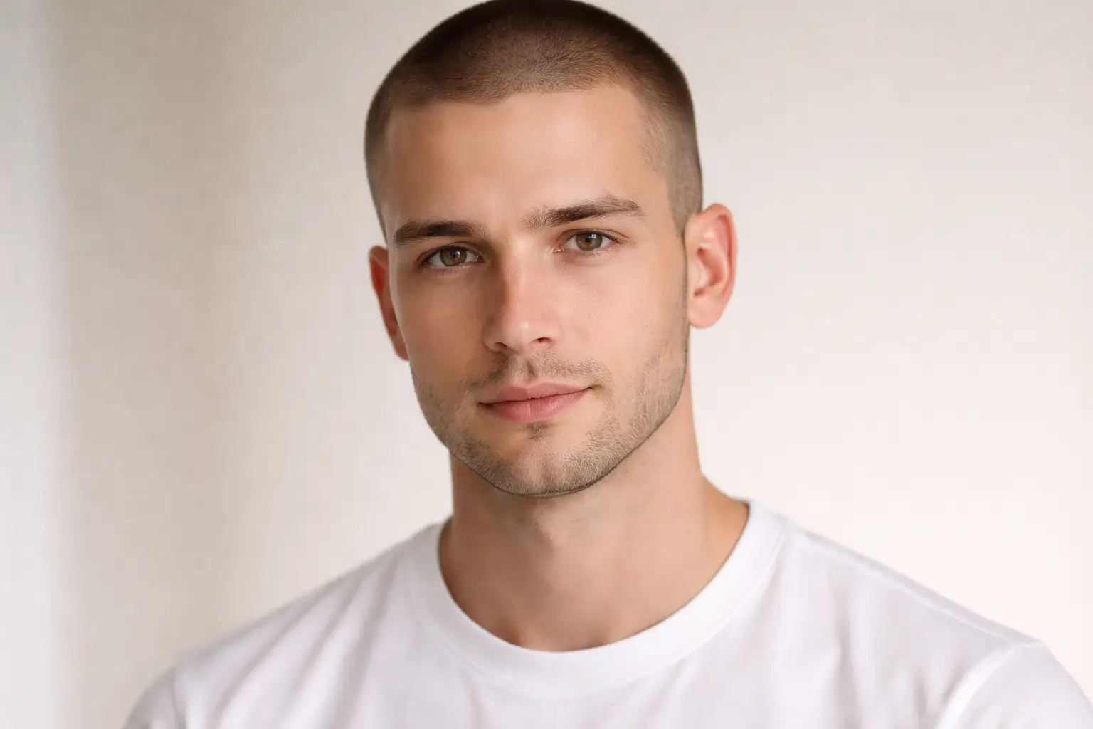 Buzzcut With Minimal Beard