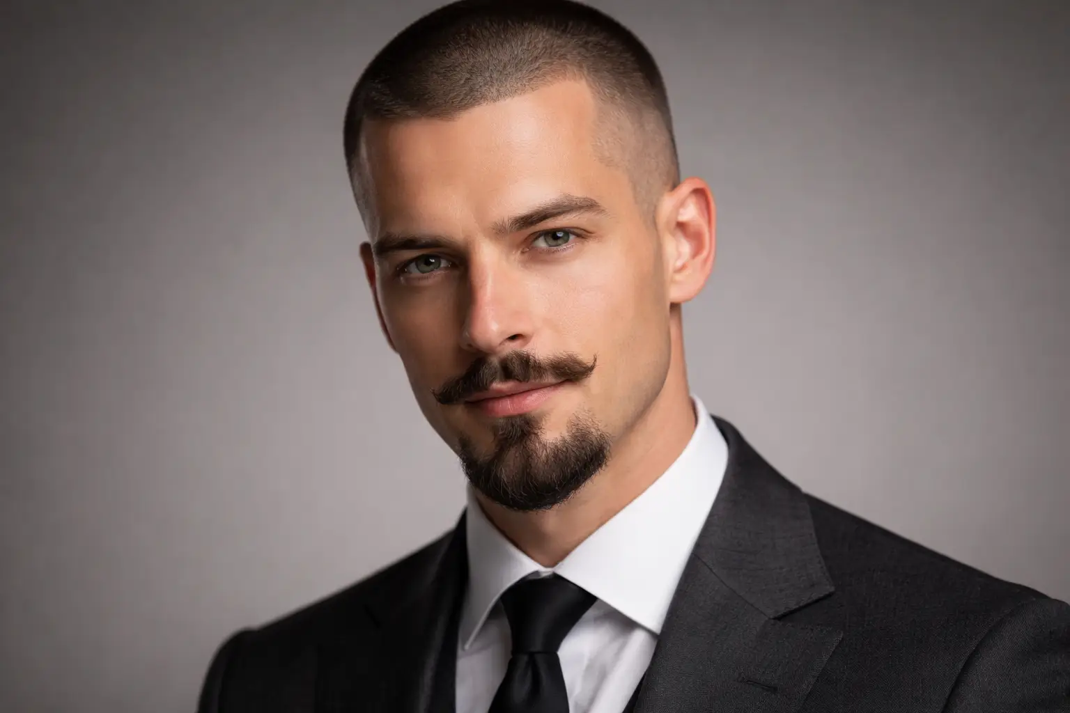 Buzzcut With Van Dyke Beard