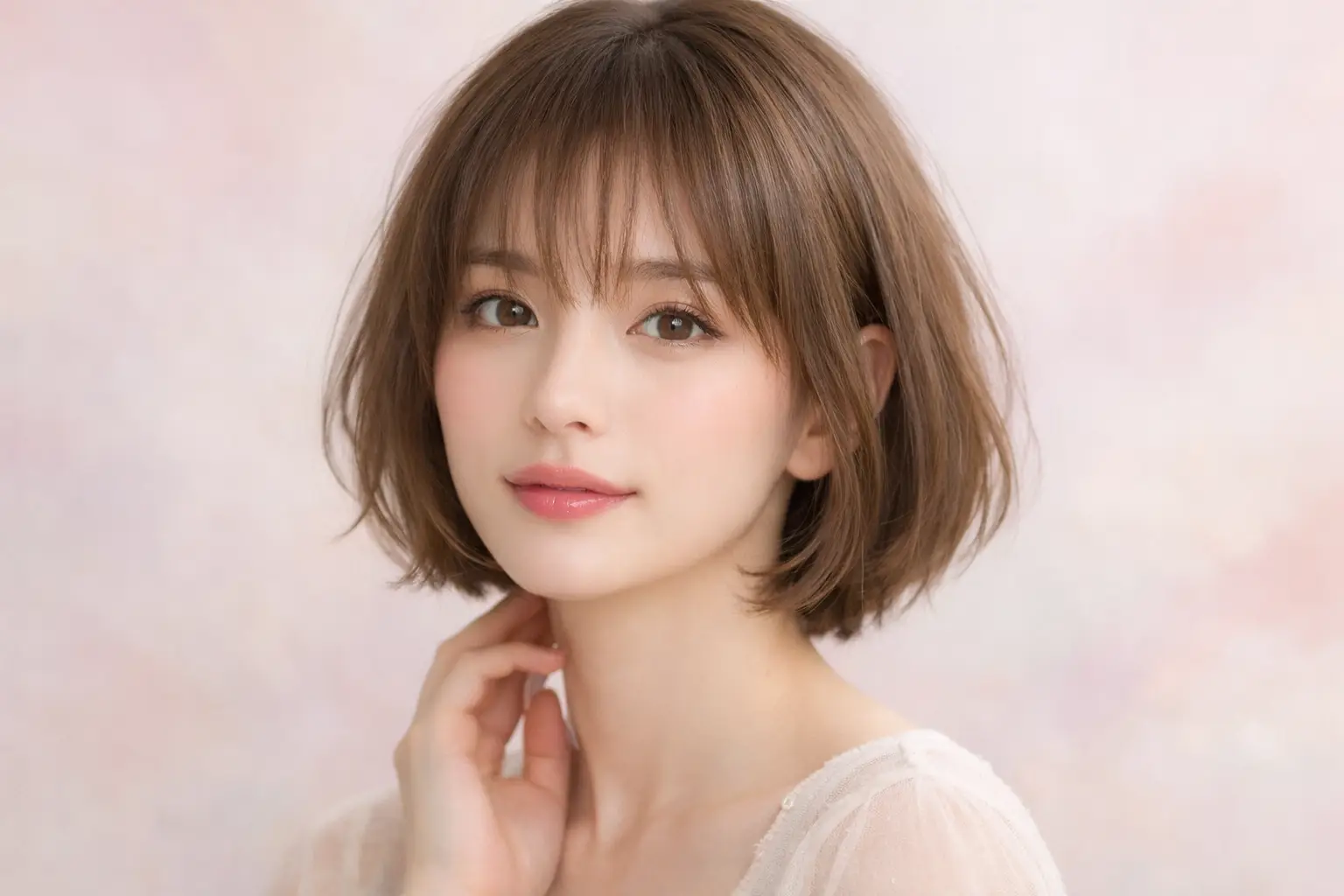 Chin Length Bob with Wispy Bangs
