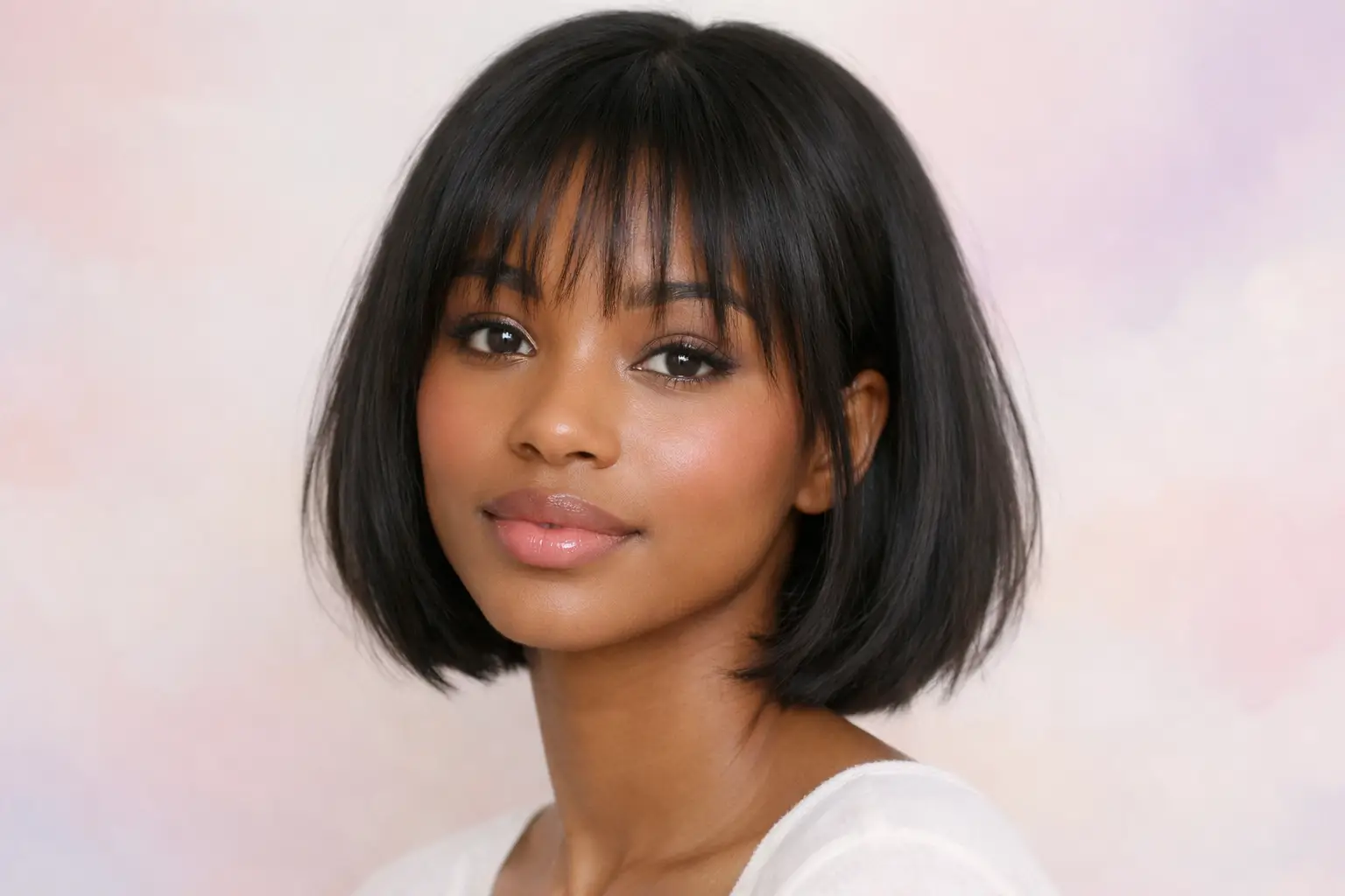 Chin Length Bob with Wispy Bangs