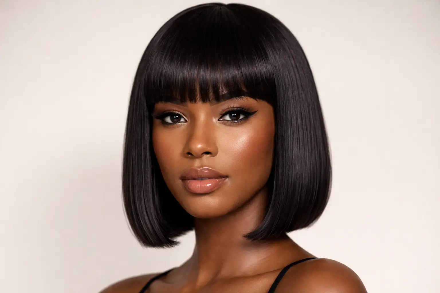 Classic Blunt Bob with Straight Bangs