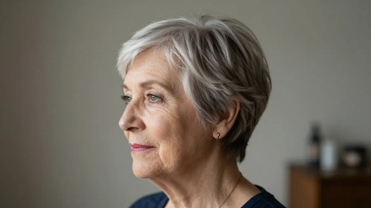 Classic Long Pixie with Side Sweep