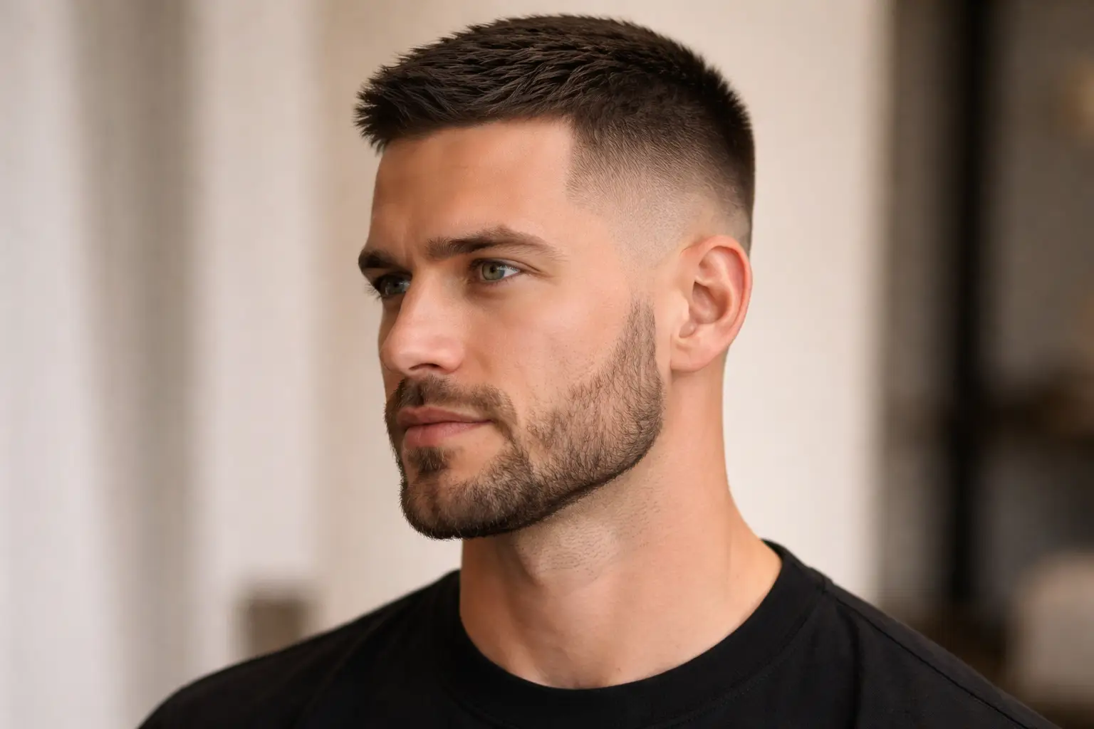Crew Cut with Faded Beard