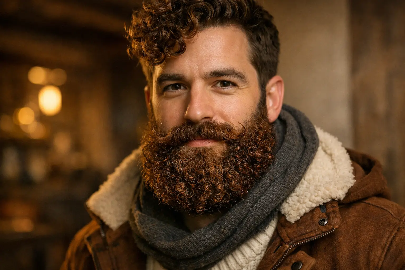 Curly Beard Style