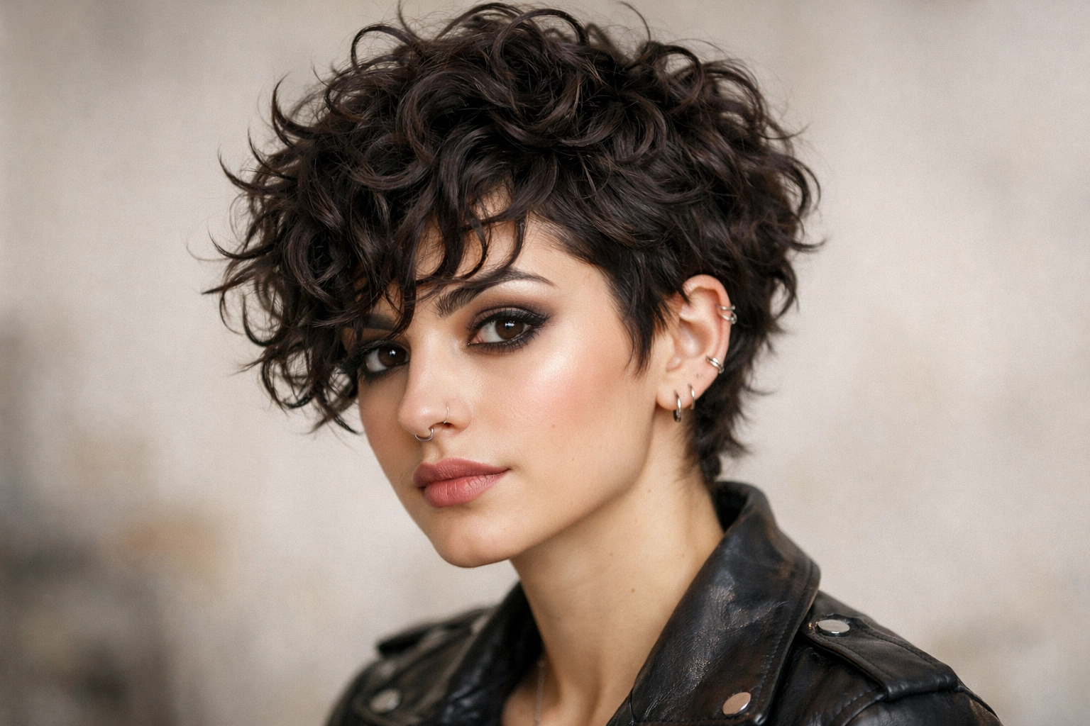 Curly Edgy Pixie