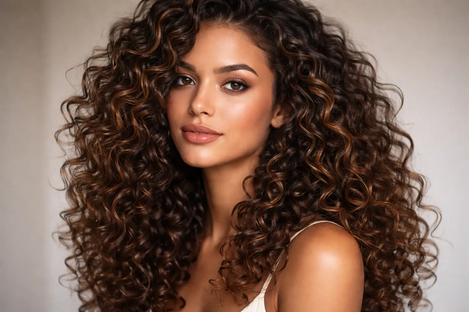 Curly Hair with Highlights