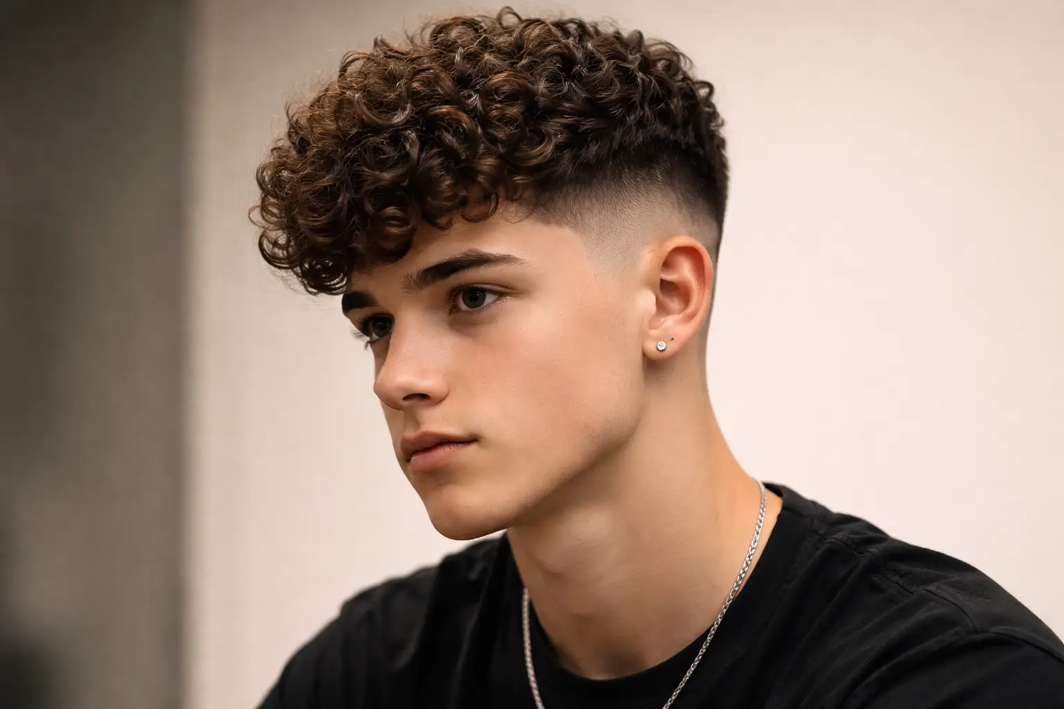 Curly Hair with Undercut Fade