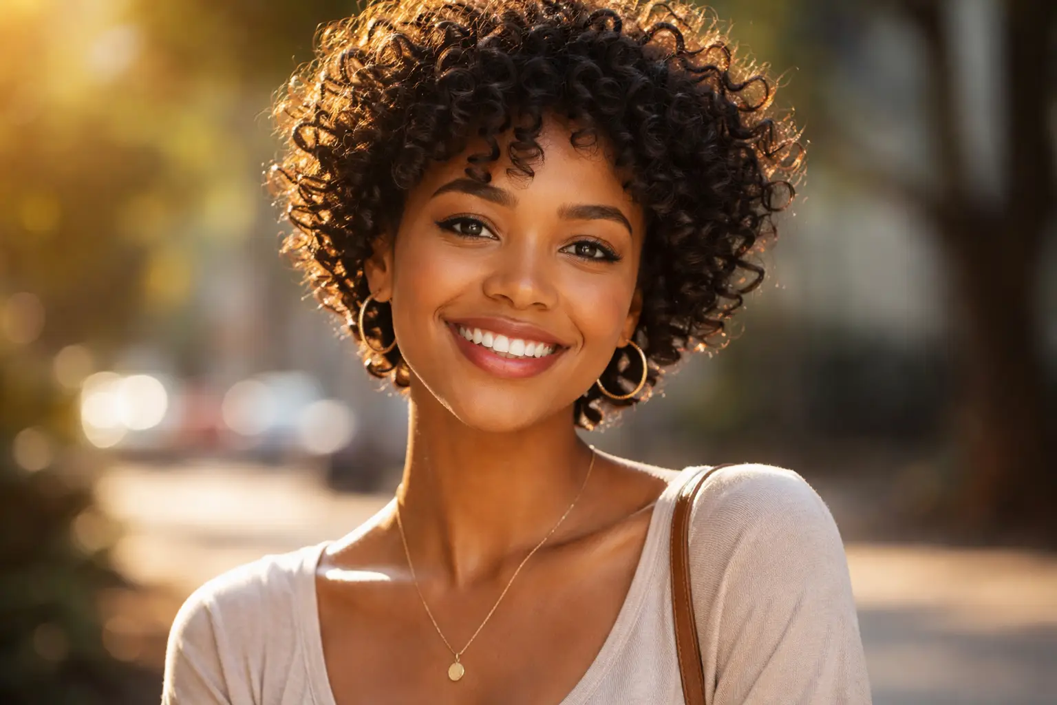 Curly Short Hair Look