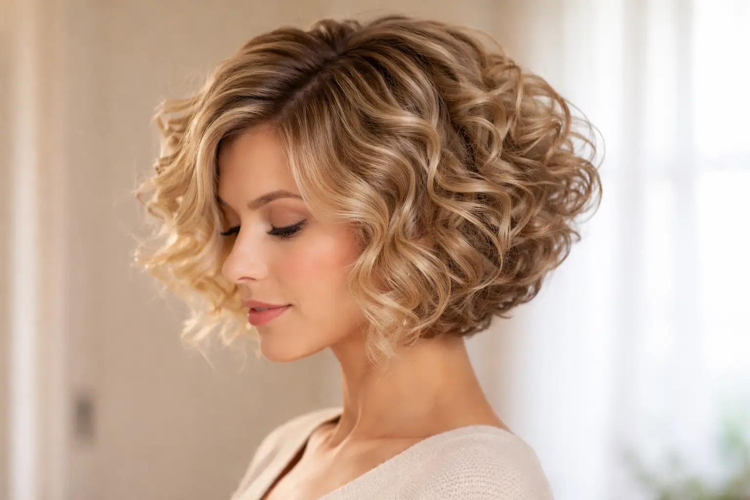 Curly Stacked Bob Hairstyle