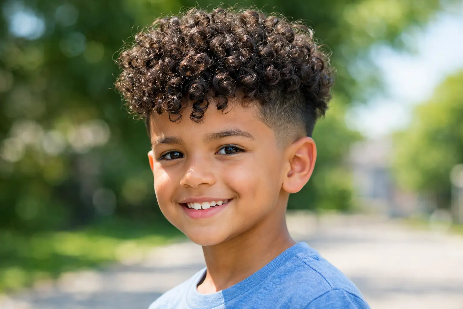 Curly Top with Fade