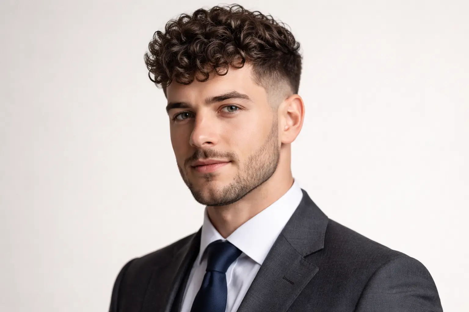 Curly Undercut with Taper