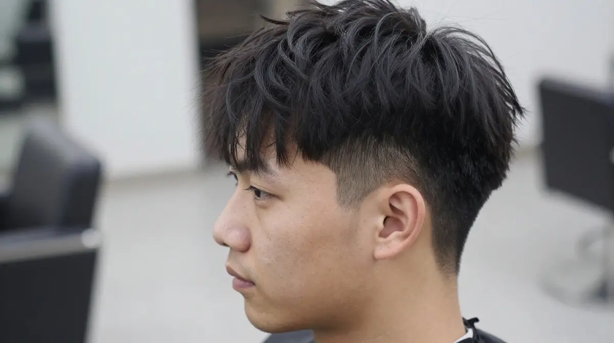 Curtain Mullet with Low Fade