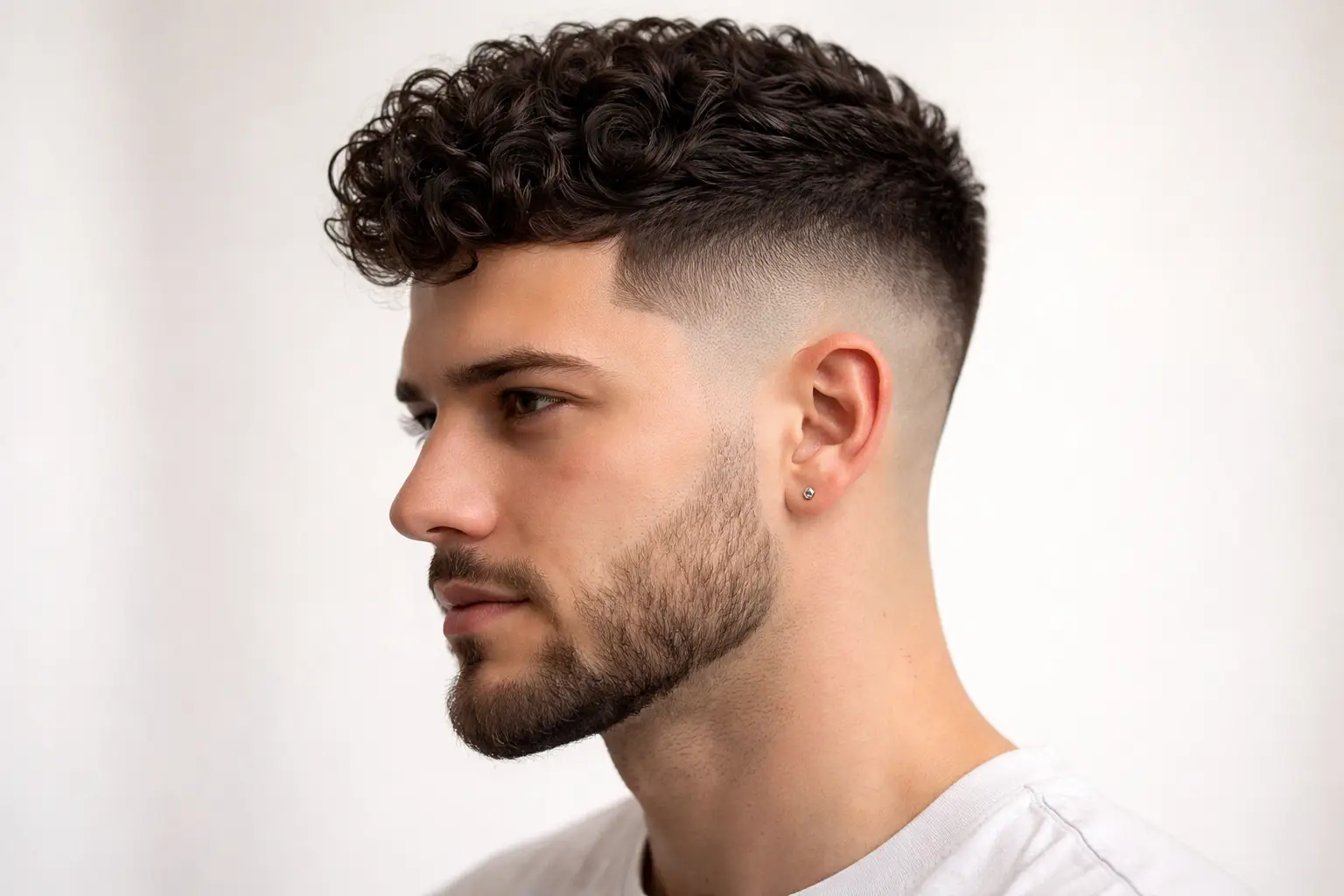 Drop Fade Curly Undercut