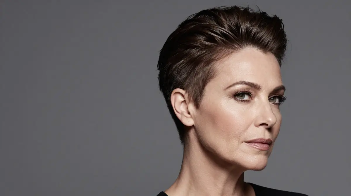 Elegant Tapered Pixie with Side Part