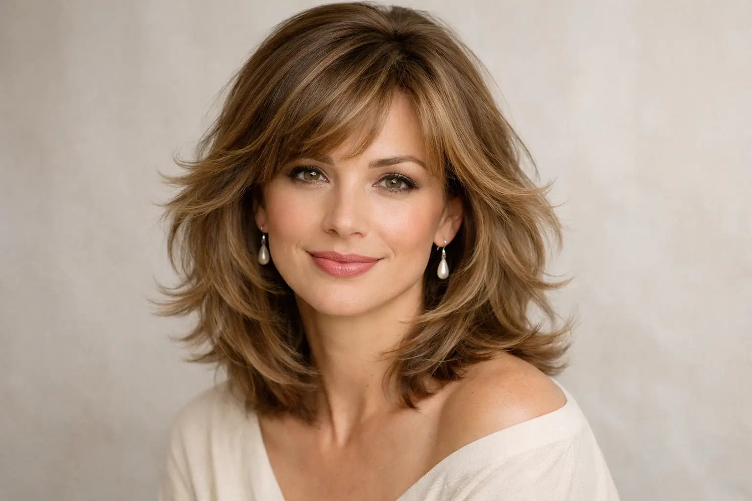 Feathered Shoulder Length Hair