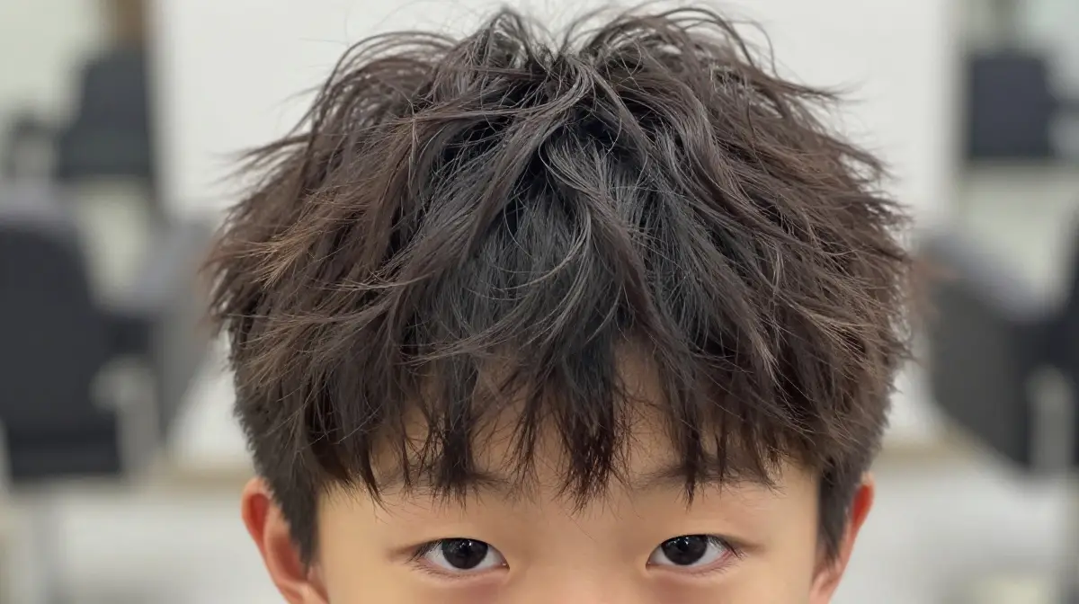 Fluffy Middle Part Haircut