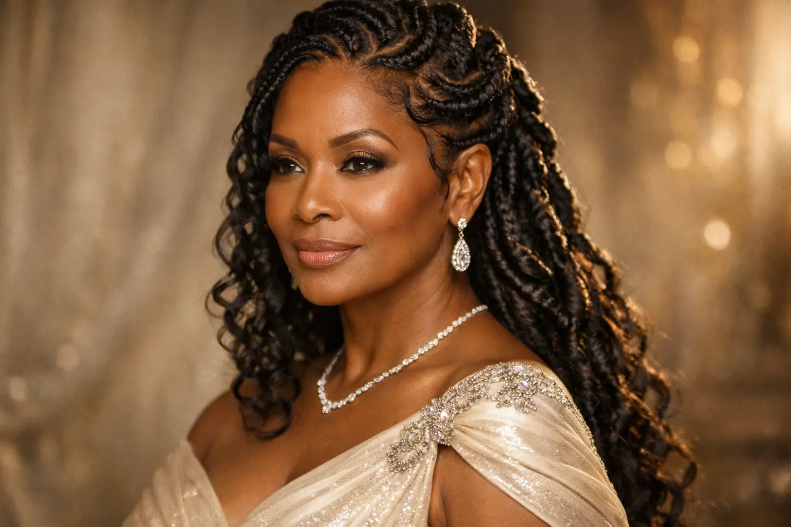 Goddess Braids with Soft Curves