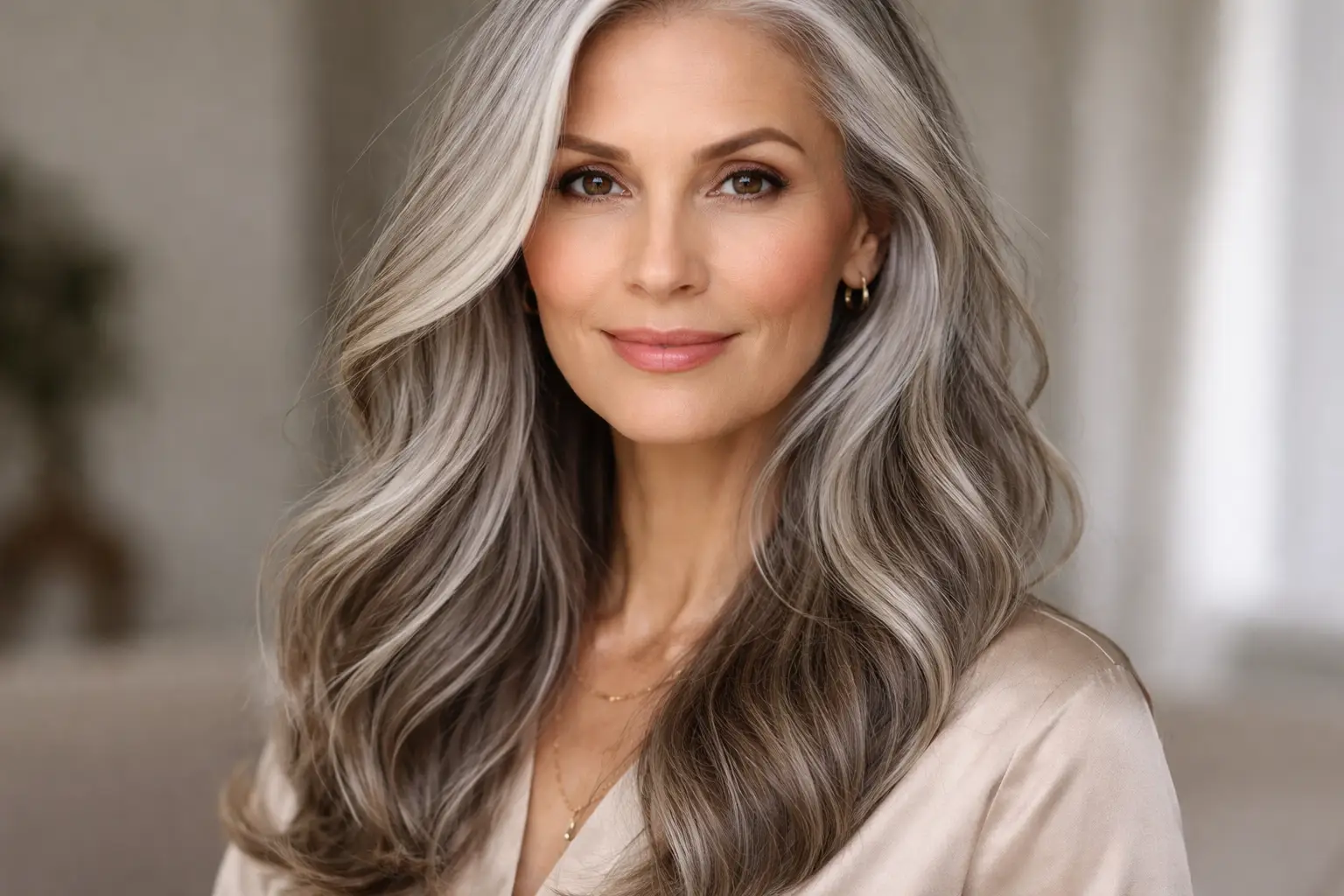 Gray Blended Long Hair